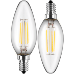 Blulaxa LED Filament Lampe 4.5W/840, Kerzenform E14, 4.5W 470lm, 4000 K kaltweiß, 2er Pack