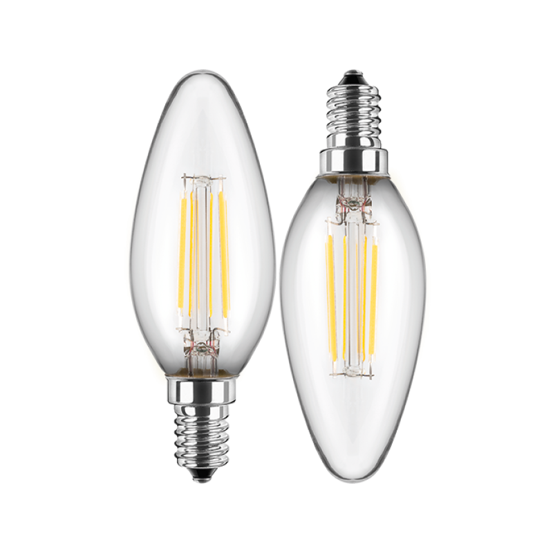 Blulaxa LED Filament Lampe 4.5W/840, Kerzenform E14, 4.5W 470lm, 4000 K kaltweiß, 2er Pack