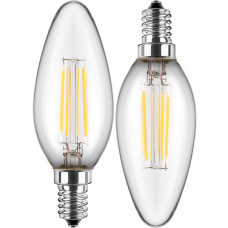 Blulaxa LED Filament Lampe 4.5W/840, Kerzenform E14, 4.5W 470lm, 4000 K kaltweiß, 2er Pack