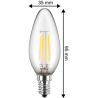 Blulaxa LED Filament Lampe 4.5W/827, Kerzenform E14, 4.5W 470lm, 2700 K warmweiß