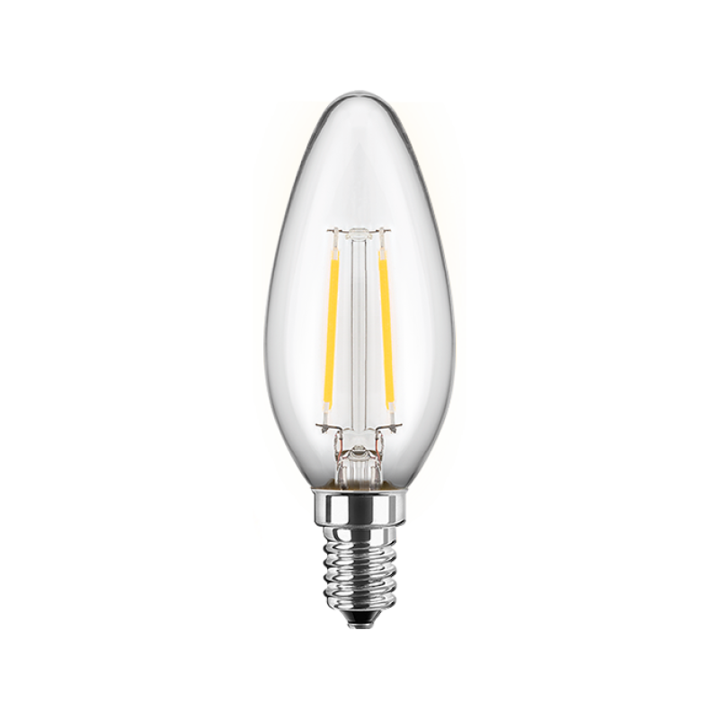 Blulaxa LED Filament Lampe 6.5W/827, Kerzenform E14, 6.5W 810lm, 2700 K warmweiß