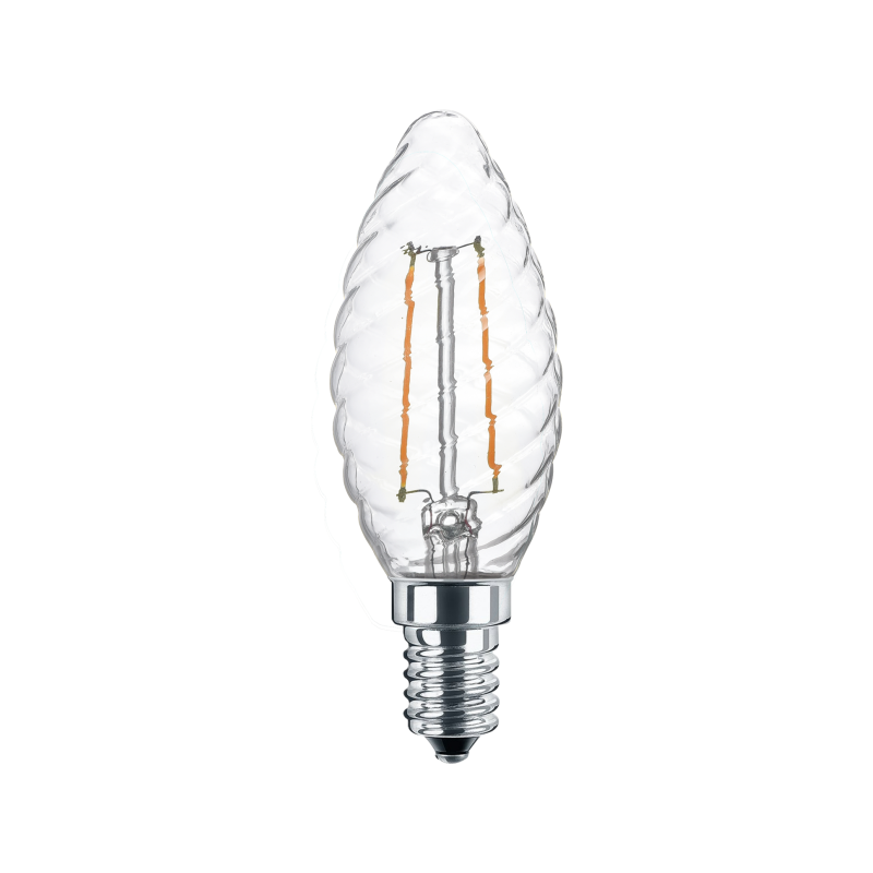 Blulaxa LED Filament Lampe 2.5W/827, Kerzenform gedreht E14, 2.5W 250lm, 2700 K warmweiß