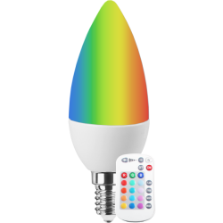 Blulaxa LED SMD Lampe Kerzenform E14, 5,5W, 470lm, RGB+warmweiß, dimmbar mit Fernbedienung