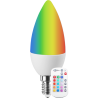 Blulaxa LED SMD Lampe Kerzenform E14, 5,5W, 470lm, RGB+warmweiß, dimmbar mit Fernbedienung