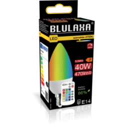 Blulaxa LED SMD Lampe Kerzenform E14, 5,5W, 470lm, RGB+warmweiß, dimmbar mit Fernbedienung