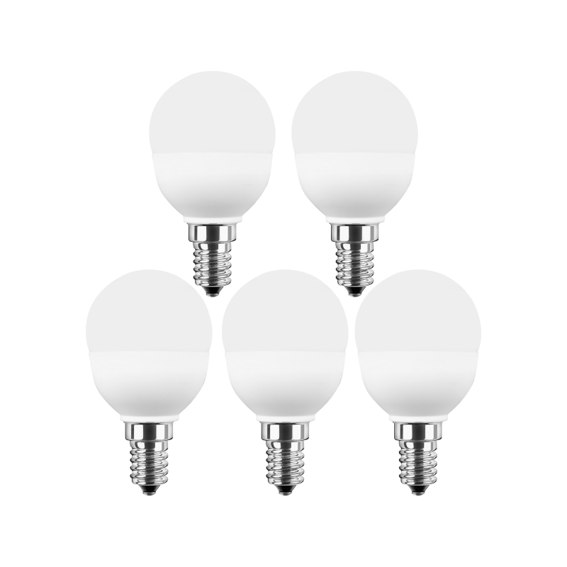 Blulaxa LED MiniGlobe Lampe 5W/827, E14 5W 470lm, 2700 K warmweiß, 5er Pack