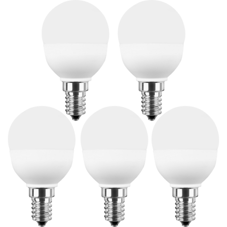 Blulaxa LED MiniGlobe Lampe 5W/827, E14 5W 470lm, 2700 K warmweiß, 5er Pack