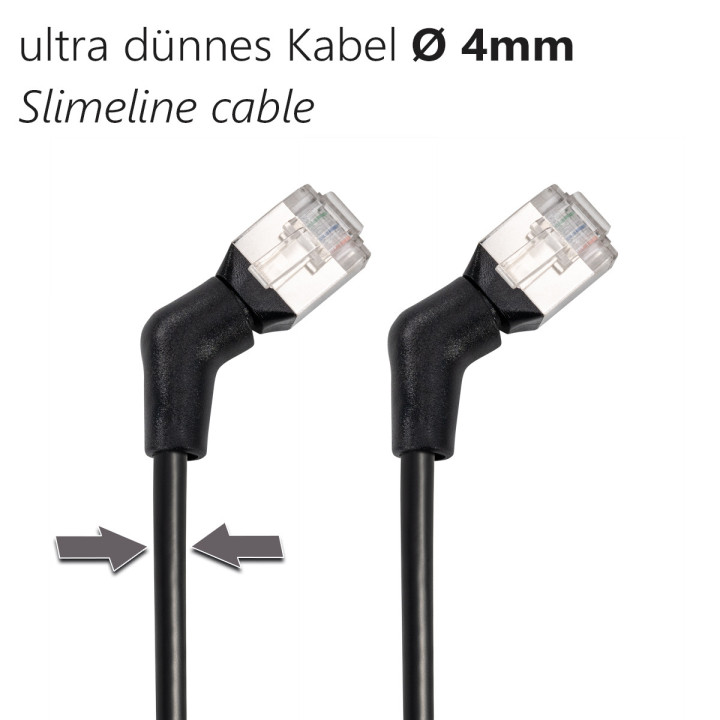 Netzwerkkabel, RJ-45 Stecker - RJ45-Stecker, CAT 6A, U/FTP, flexible Stecker, 0,5 m