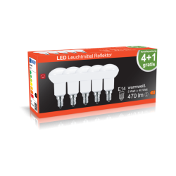Blulaxa LED R50 Reflektorlampe, E14 5W 470lm, 120° Abstrahlwinkel, 2700 K warmweiß, 5er Pack