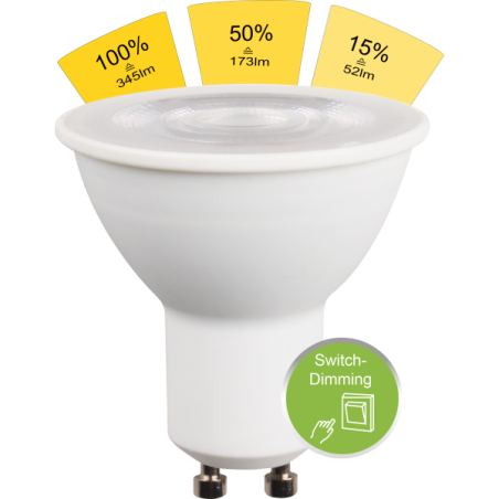 Blulaxa LED Strahler GU10, 36°, 4,7W, 345lm, warmweiß Switch, Dimmbar