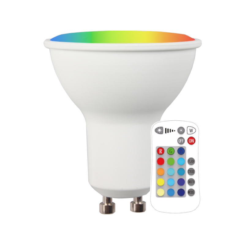 Blulaxa LED Strahler GU10, 120°, 5W, 345lm, RGB + WW, mit Fernbedienung