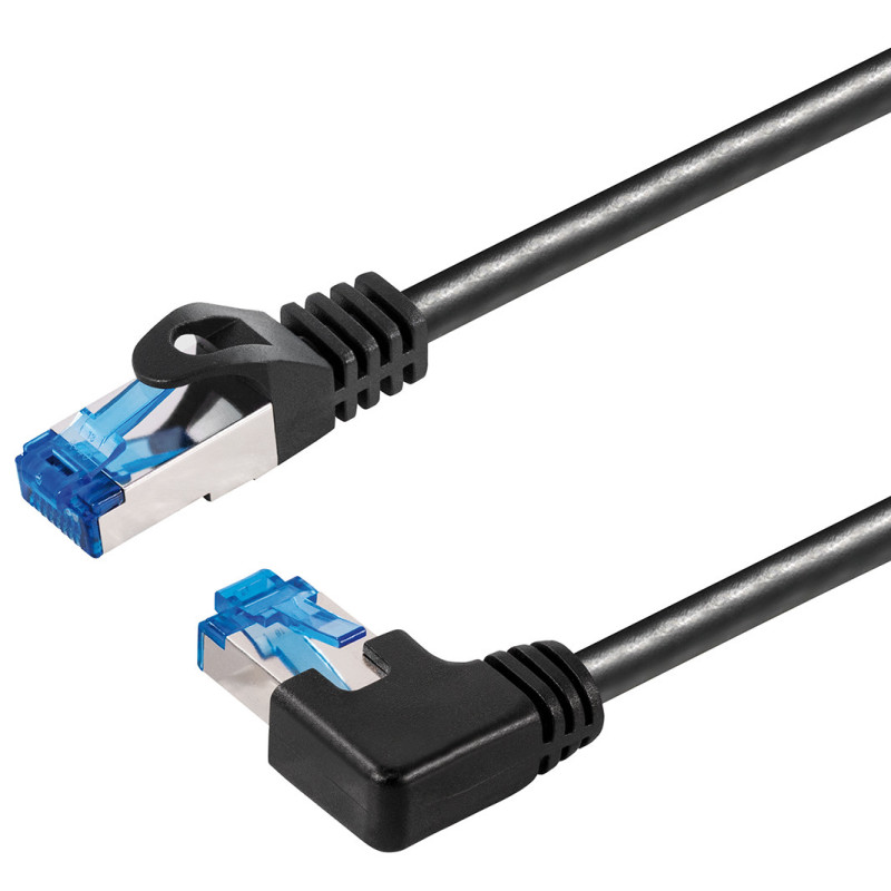 Netzwerkkabel, RJ-45 Stecker - RJ45-Stecker, CAT 6A, S/FTP, nach rechts gewinkelt, 0,5 m