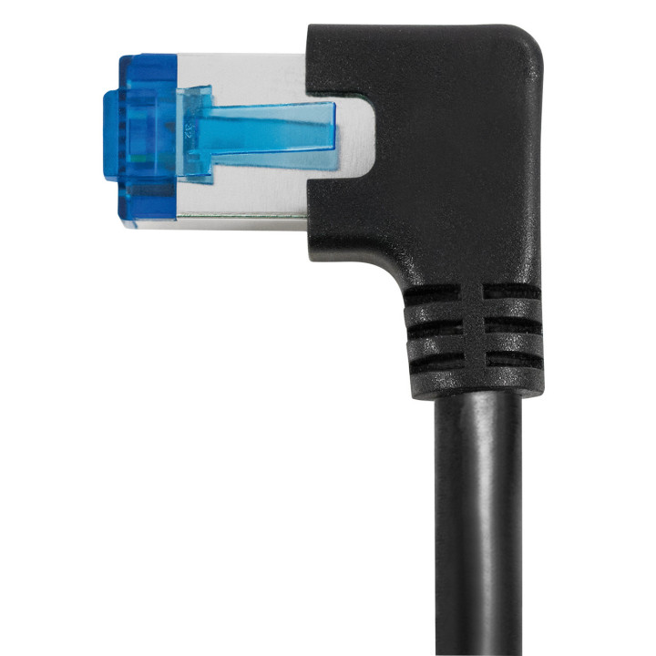 Netzwerkkabel, RJ-45 Stecker - RJ45-Stecker, CAT 6A, S/FTP, nach links gewinkelt, 1,5 m