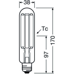 Ledvance NAV 50 LED, E27, 21W/827, Ersatz für 50W, 3600lm, 2700K, warmweiß
