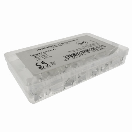 Seki Nagelschellen Sortiment, weiss, 4x 100 Stück