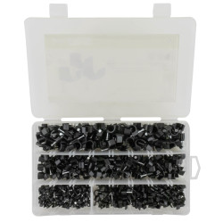 Seki Nagelschellen Sortiment, schwarz, 4x 100 Stück
