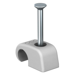 OBO Bettermann 2025 25 Nagelschelle Haft-Clip 4-7mm, lichtgrau RAL7035, 100 Stück