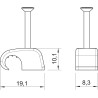 OBO Bettermann 2026 45 Nagelschelle Haft-Clip 7-12mm, Nagellänge: 45mm, lichtgrau RAL7035, 100 Stück