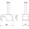 OBO Bettermann 2027 40 Nagelschelle Haft-Clip 10-14mm, Nagellänge: 40mm, lichtgrau RAL7035, 100 Stück