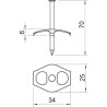 OBO Bettermann 1996 70 Nagel-Fix 3x70mm, Nagellänge: 70mm, transparent, 100 Stück