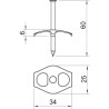 OBO Bettermann 1996 60 Nagel-Fix 3x60mm, Nagellänge: 60mm, transparent, 100 Stück