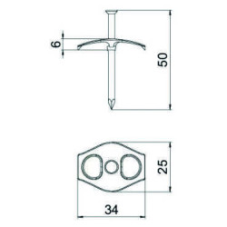 OBO Bettermann 1996 50 Nagel-Fix 3x50mm, Nagellänge: 50mm, transparent, 100 Stück
