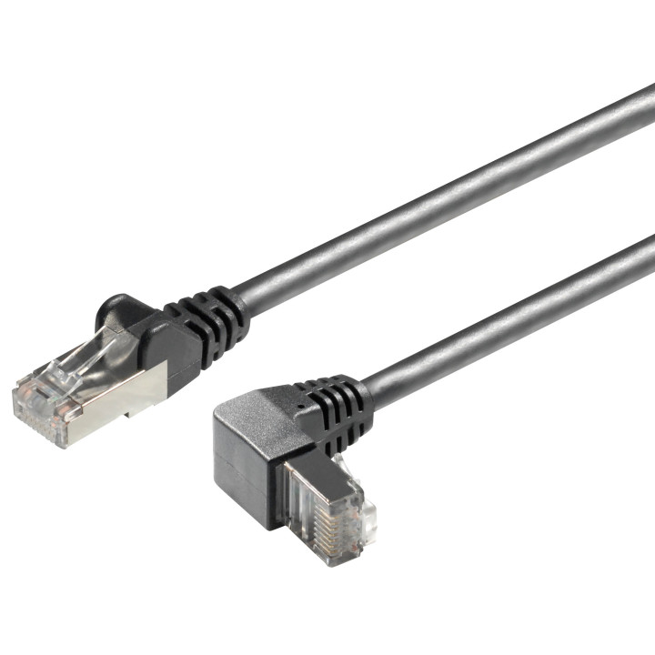 Netzwerkkabel, RJ-45 Stecker - RJ45-Stecker, CAT 6A, S/FTP, nach unten gewinkelt, 5,0 m