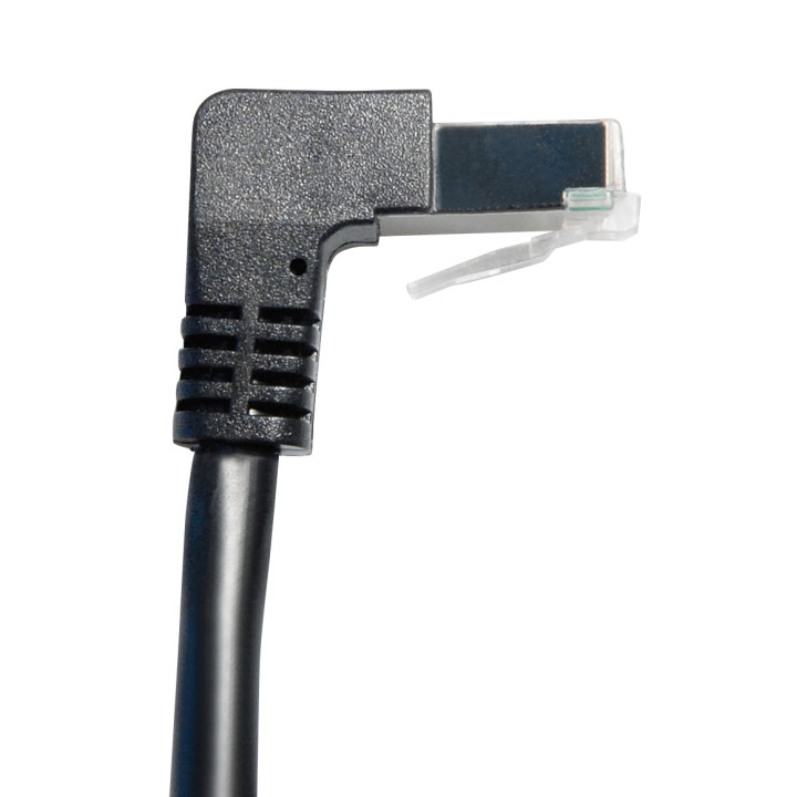 Netzwerkkabel, RJ-45 Stecker - RJ45-Stecker, CAT 6A, S/FTP, nach unten gewinkelt, 0,5 m