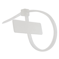 SeKi Kabelbinder mit Textschild 110 x 2,5mm, weiss, 100 Stück