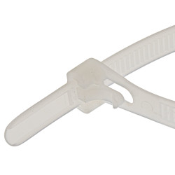 SeKi Kabelbinder Wiederlösbar 4,8 x 300 mm, weiss, 100 Stück