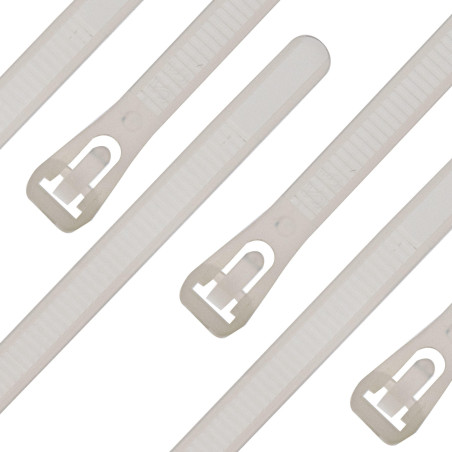 SeKi Kabelbinder Wiederlösbar 4,8 x 300 mm, weiss, 100 Stück