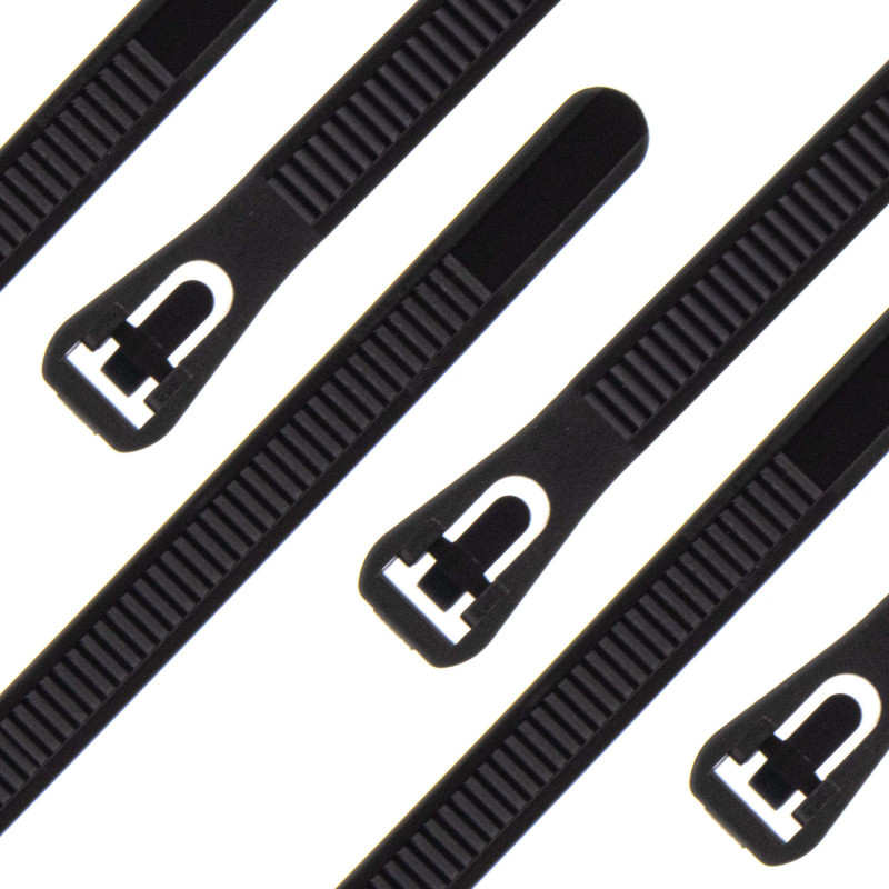 SeKi Kabelbinder Wiederlösbar 7,6 x 150 mm, schwarz, 100 Stück