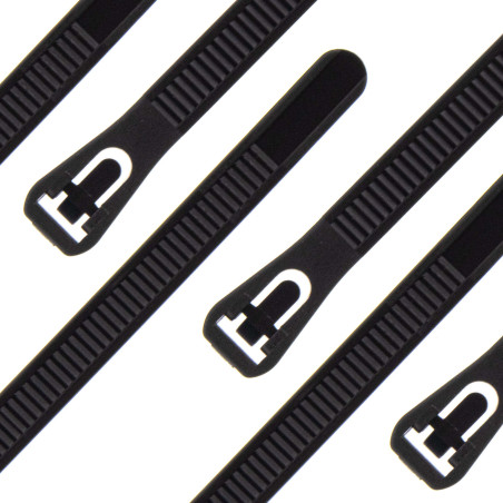 SeKi Kabelbinder Wiederlösbar 7,6 x 200 mm, schwarz, 100 Stück