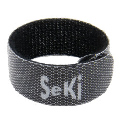 SeKi Klettkabelbinder 115 x 12mm, schwarz, 10 Stück mit Öse