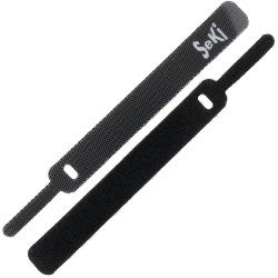 SeKi Klettkabelbinder 150 x 12mm, schwarz, 10 Stück mit Öse
