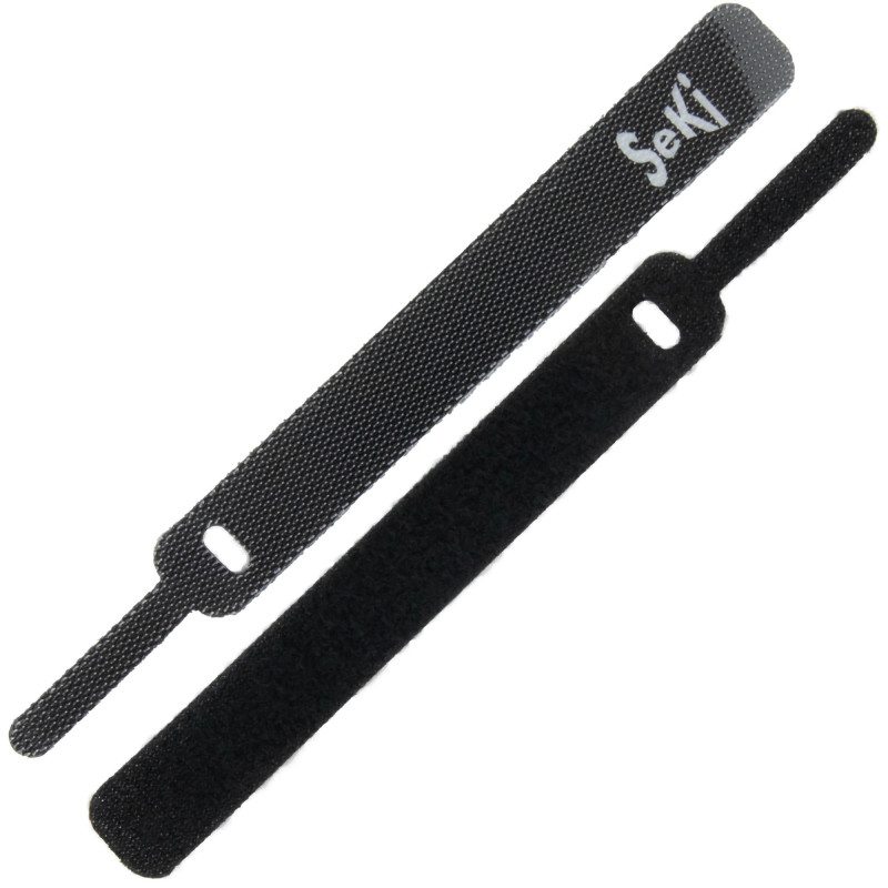 SeKi Klettkabelbinder 150 x 12mm, schwarz, 10 Stück mit Öse