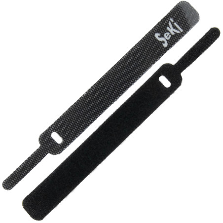 SeKi Klettkabelbinder 150 x 12mm, schwarz, 10 Stück mit Öse