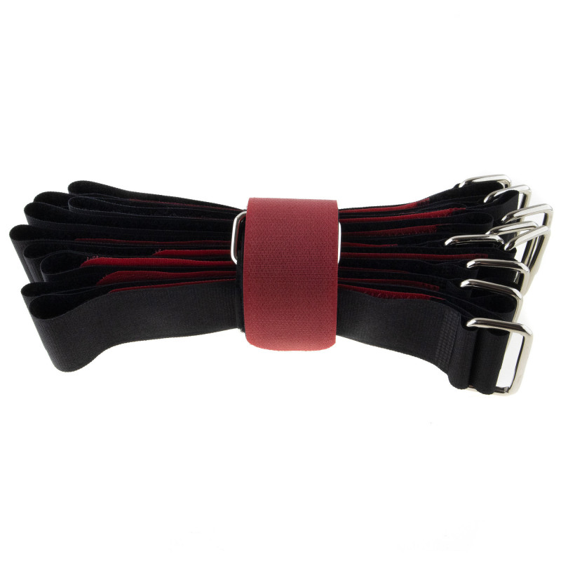 SeKi Klettbinder 150x16, schwarz/rot, gekreuzt, 10 Stück