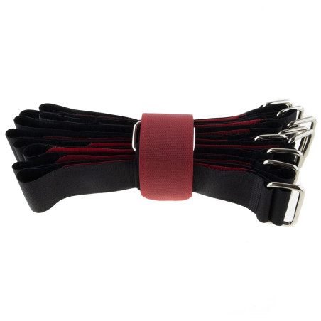 SeKi Klettbinder 150x16, schwarz/rot, gekreuzt, 10 Stück