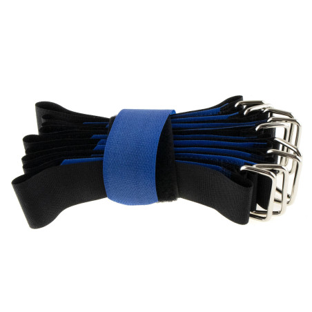 SeKi Klettbinder 600x38, schwarz/blau, gekreuzt, 10 Stück