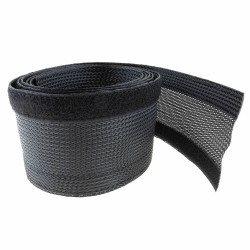 SeKi Kabelschlauch mit Klett, schwarz, 10-15mm, 2 Meter