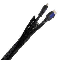 SeKi Kabelschlauch mit Klett, schwarz, 10-15mm, 2 Meter