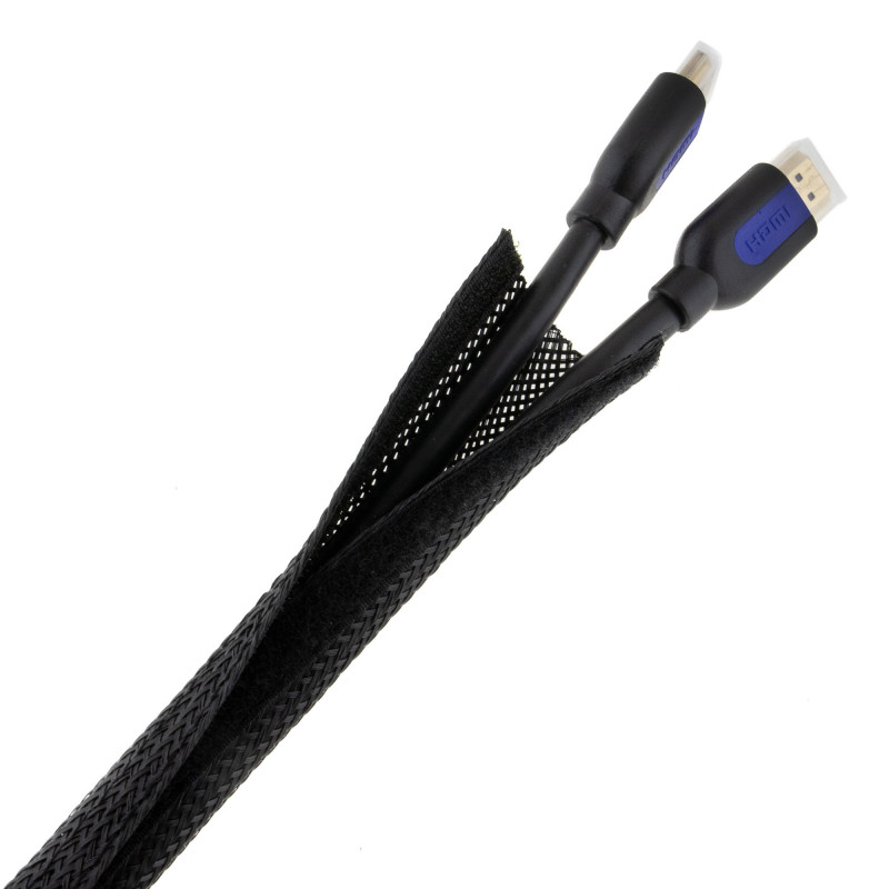 SeKi Kabelschlauch mit Klett, schwarz, 10-15mm, 2 Meter