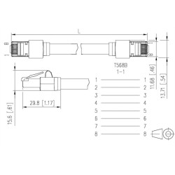Metz Connect Netzwerkkabel, RJ-45 Stecker - RJ45-Stecker, Cat 6, Ultraflex500 VoIP, schwarz, 0,3 m