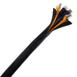 SeKi Kabelschlauch mit Klett, schwarz, 15-20mm, 2 Meter