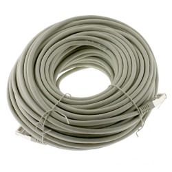 Netzwerkkabel, RJ-45 Stecker - RJ45-Stecker, Patchkabel Cat. 5e SF/UTP, grau, 50,0 m