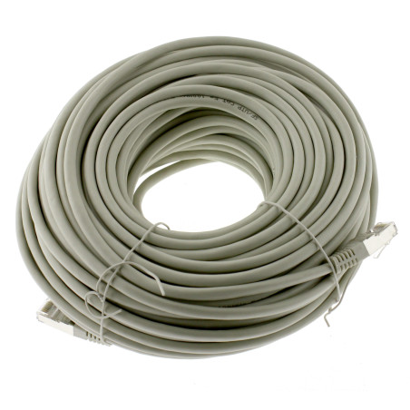Netzwerkkabel, RJ-45 Stecker - RJ45-Stecker, Patchkabel Cat. 5e SF/UTP, grau, 25,0 m