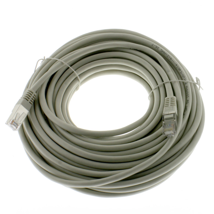 Netzwerkkabel, RJ-45 Stecker - RJ45-Stecker, Patchkabel Cat. 5e SF/UTP, grau, 15,0 m