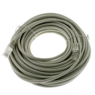 Netzwerkkabel, RJ-45 Stecker - RJ45-Stecker, Patchkabel Cat. 5e SF/UTP, grau, 10,0 m