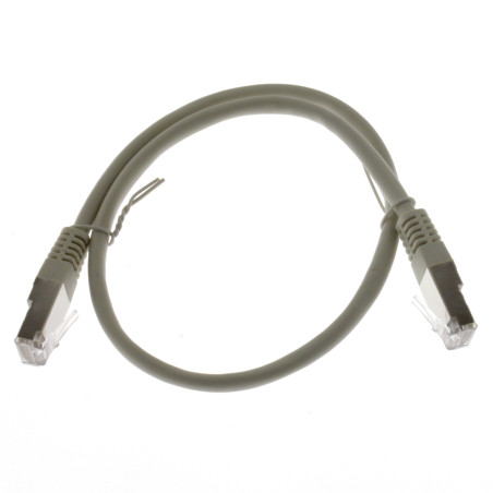 Netzwerkkabel, RJ-45 Stecker - RJ45-Stecker, Patchkabel Cat. 5e SF/UTP, grau, 1,0 m